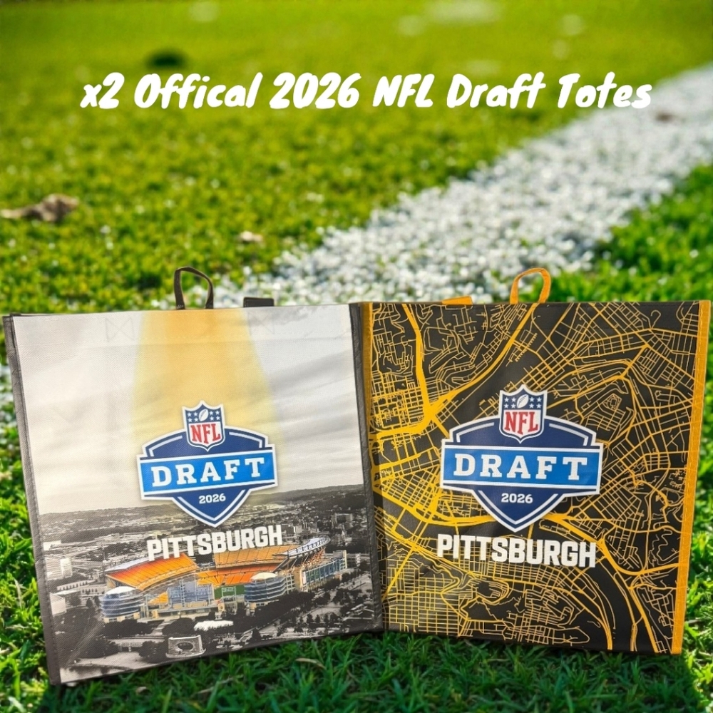 x2 NFL 2026 PITTSBURGH DRAFT REUSABLE SHOPPING BAGS